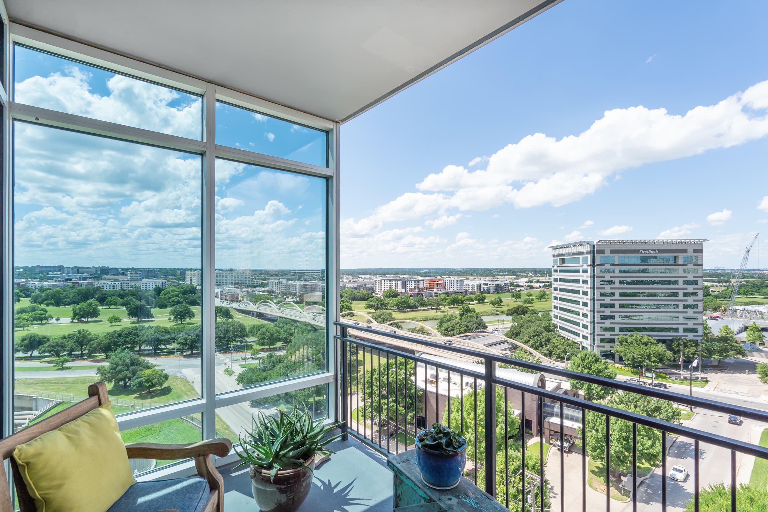 A balcony of the Leon floor plan.